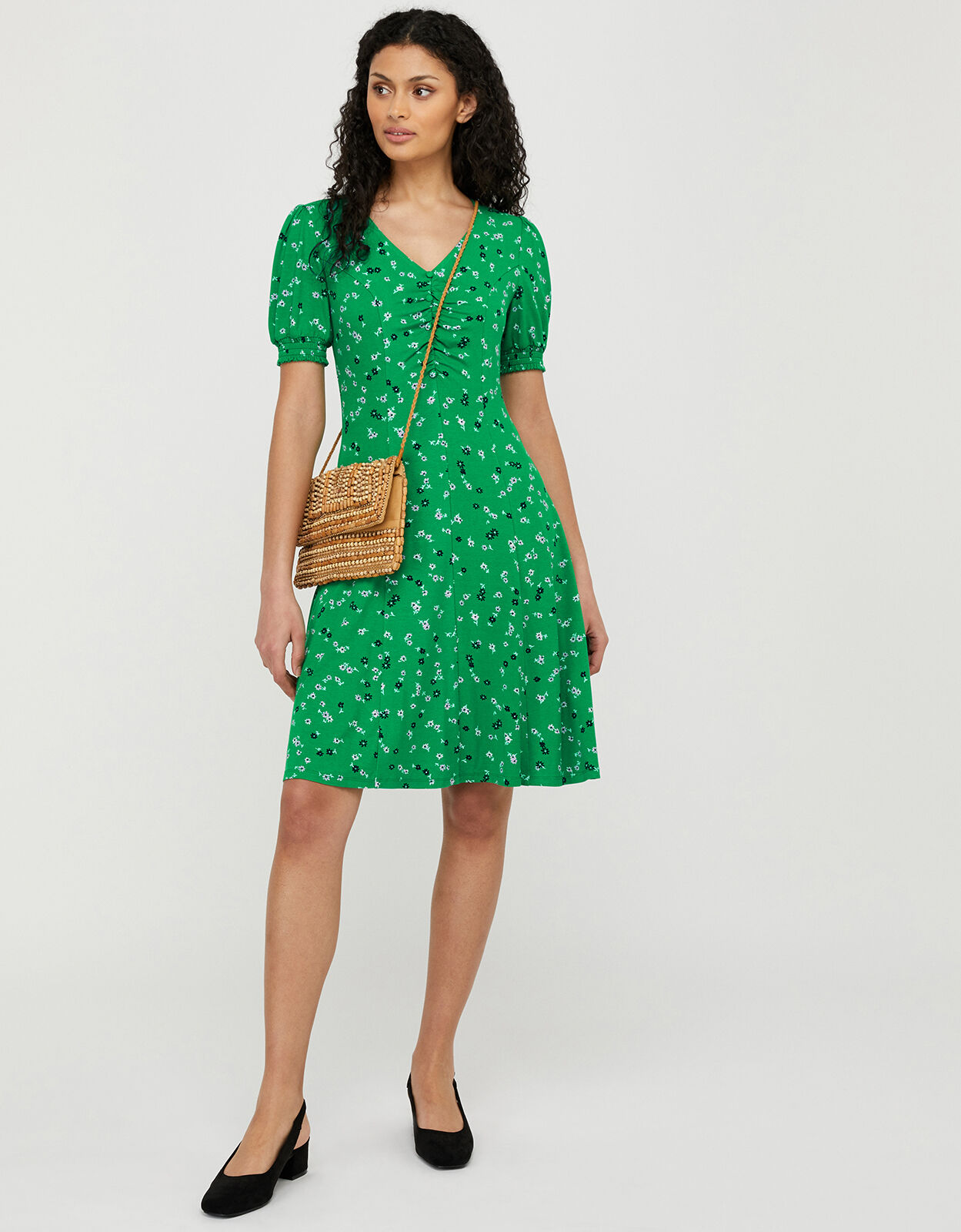 ditsy floral dress green